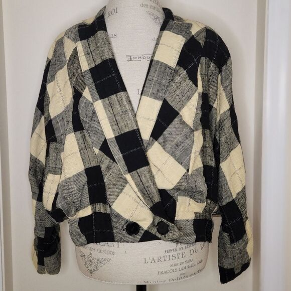 80s Le Chateau Plaid Bomber Jacket - Picture 1 of 10